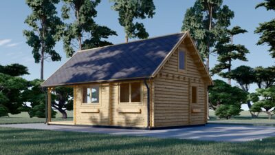 Blockbohlenhaus ANNA (44 mm + Holzverschalung ), 39 m² Isoliert – Bild 8