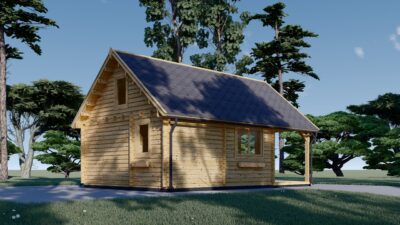 Blockbohlenhaus ANNA (44 mm + Holzverschalung ), 39 m² Isoliert – Bild 2