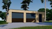 Holzgarage mit Flachdach Plus (34mm + Holzverschalung), 8x6m, 48m² – Bild 4