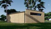 Holzgarage mit Flachdach Plus (34mm + Holzverschalung), 8x6m, 48m² – Bild 3