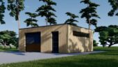 Holzgarage mit Flachdach Plus (34mm + Holzverschalung), 6x6m, 36m² – Bild 4