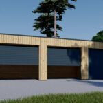 Dreifachgarage mit Flachdach (34mm + Holzverschalung), 9x6m, 54m²