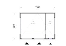 Holzgarage mit Flachdach Plus (34mm + Holzverschalung), 8x6m, 48m² – Bild 11