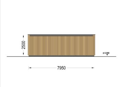 Holzgarage mit Flachdach Plus (34mm + Holzverschalung), 8x6m, 48m² – Bild 9