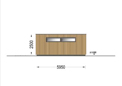 Holzgarage mit Flachdach Plus (34mm + Holzverschalung), 8x6m, 48m² – Bild 10
