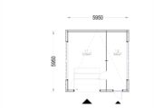 Holzgarage mit Flachdach Plus (34mm + Holzverschalung), 6x6m, 36m² – Bild 10