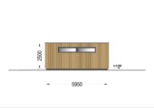 Holzgarage mit Flachdach Plus (34mm + Holzverschalung), 6x6m, 36m² – Bild 9