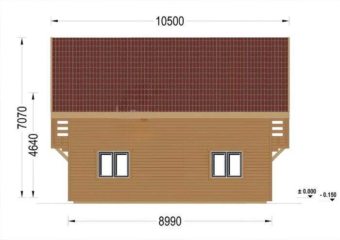 Holzhaus LISA (PREMIUM Isoliert, 66 mm + Holzverschalung), 80 m² – Bild 4