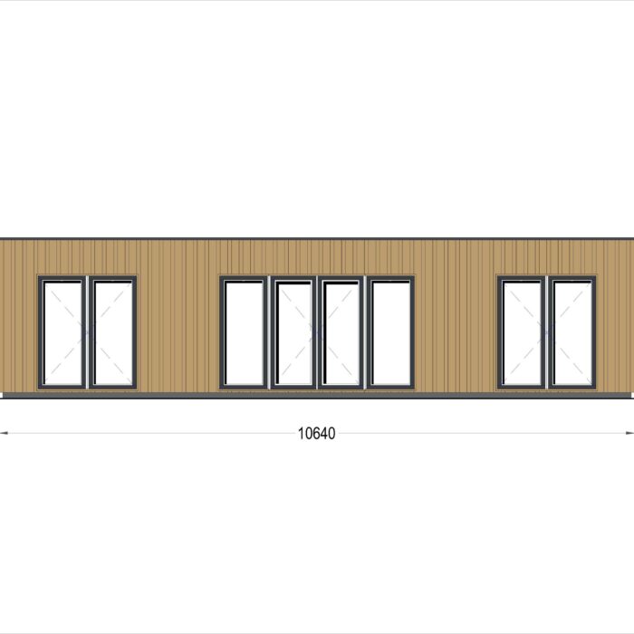 Holzhaus PREMIUM (34mm + Holzverschalung), 10.5x4.5m, 47m²