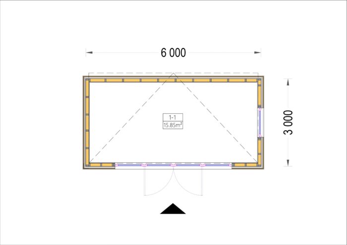 Premium Gartenhaus (Isoliert, SIPS), 6x3 m, 18 m²