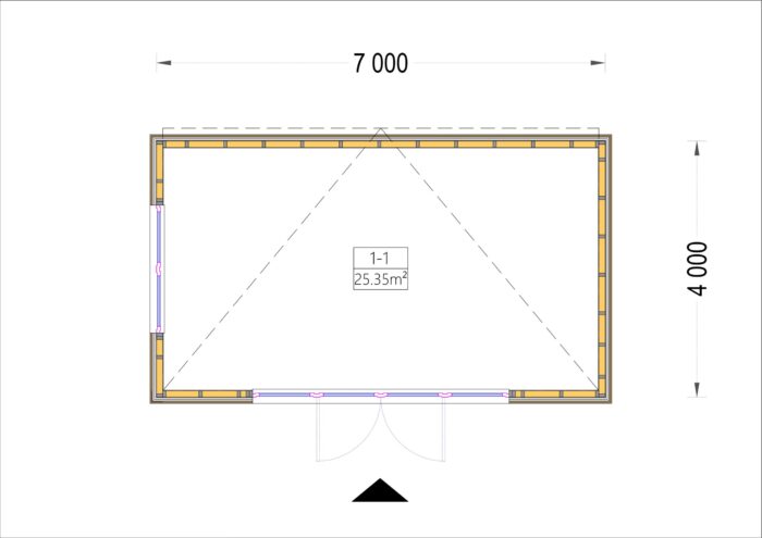 Gartenhaus PREMIUM (Isoliert, SIPS), 7x4 m, 28 m²