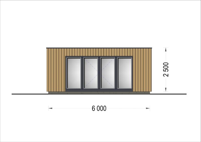 Premium Gartenhaus (Isoliert, SIPS), 6x3 m, 18 m²