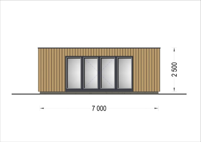 Gartenhaus PREMIUM (Isoliert, SIPS), 7x4 m, 28 m²