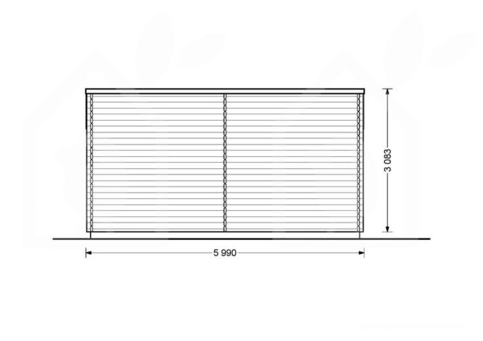 Gartenhaus aus Holz HANS (44mm), 6x3m, 18m²