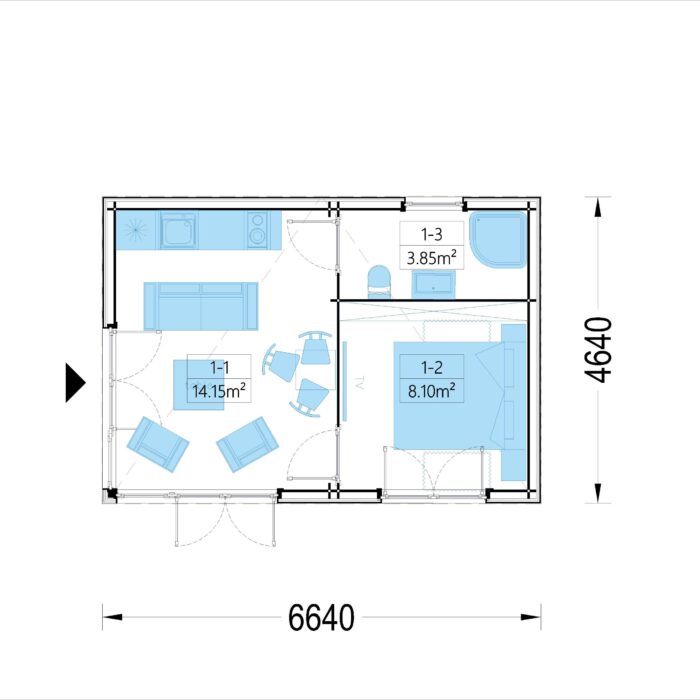 Gartenhaus PREMIUM (34mm + Holzverschalung), 6.5x4.5m, 30m²