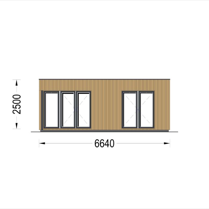 Gartenhaus PREMIUM (34mm + Holzverschalung), 6.5x4.5m, 30m²