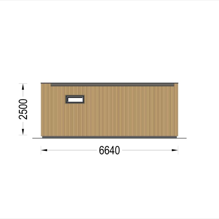 Gartenhaus PREMIUM (66mm + Holzverschalung Isoliert ), 6.5x4.5m, 30m²