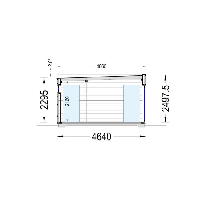 Gartenhaus PREMIUM (34mm + Holzverschalung), 6.5x4.5m, 30m²