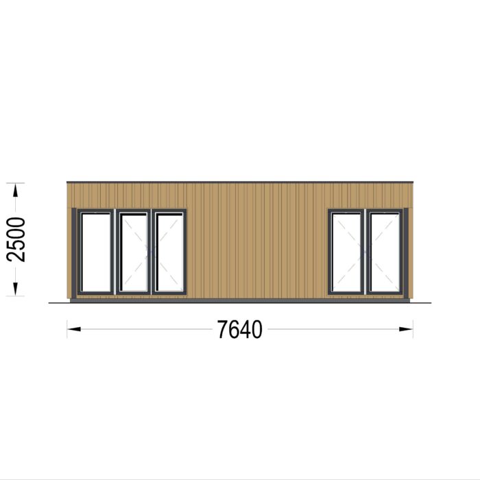 Gartenhaus PREMIUM (34mm + Holzverschalung), 7.5x4m, 30m²