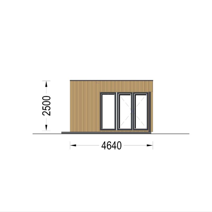 Gartenhaus PREMIUM (34mm + Holzverschalung), 7.5x4m, 30m²