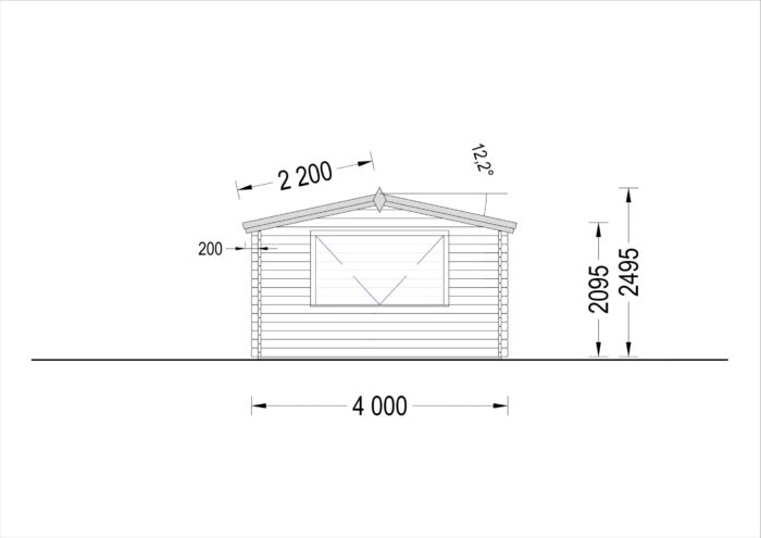 Verkaufsstand,44mm, 4x4 m, 16m²