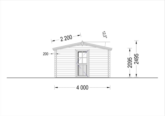 Verkaufsstand,44mm, 4x4 m, 16m²