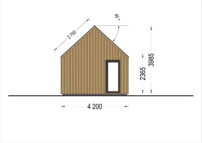 Blockbohlenhaus ADRIAN (34mm + Holzverschalung ), 50m²