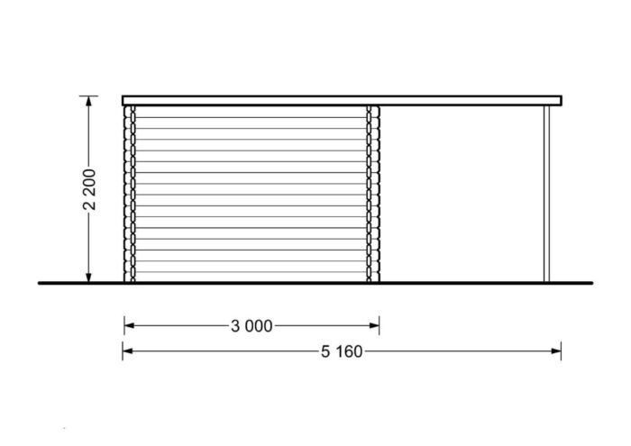 Premium Gartenhaus Gartenhaus ALAN PLUS (28mm), 5x3m, 9m² + 6.5m²