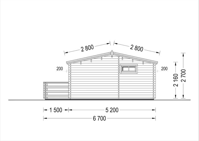 Blockbohlenhaus ARMIN (44 mm) 31 m²