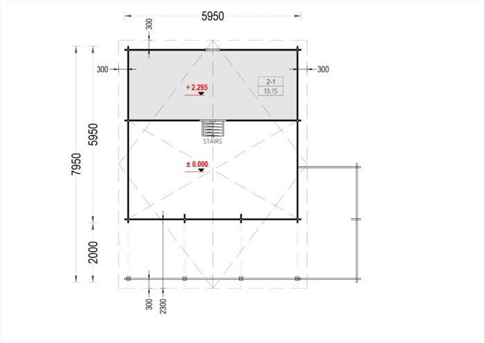 Premium Blockbohlenhaus Innsbruck (44 mm) 36 m² mit 14 m² Schlafboden