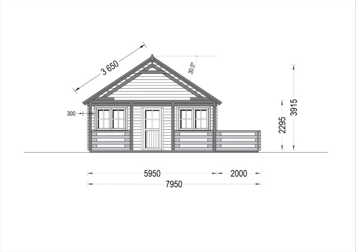 Premium Blockbohlenhaus Innsbruck (44 mm) 36 m² mit 14 m² Schlafboden