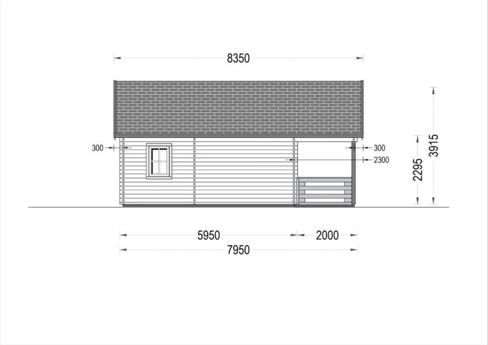 Premium Blockbohlenhaus Innsbruck (44 mm) 36 m² mit 14 m² Schlafboden