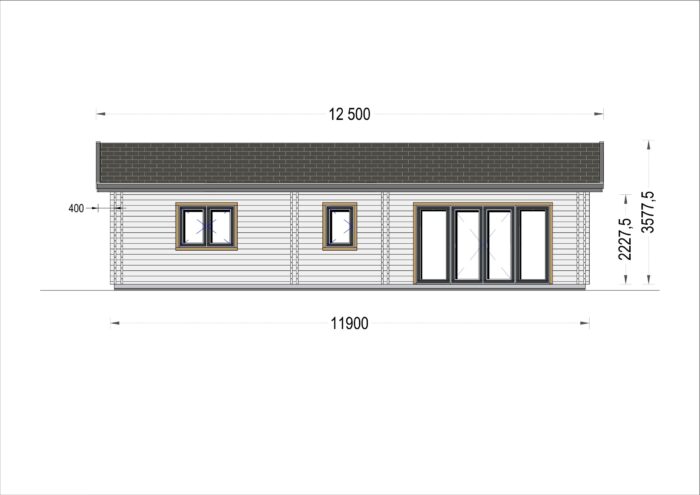 Blockbohlenhaus ANGELA (66mm), 71m²