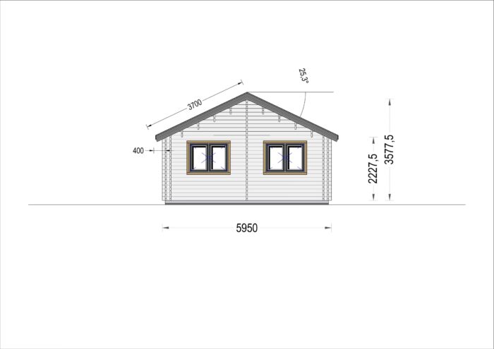 Blockbohlenhaus ANGELA (66mm), 71m²