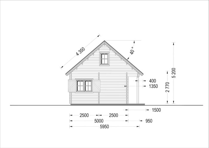 Blockbohlenhaus ANIKA (44 + 44 mm) 139 m² mit Terrasse