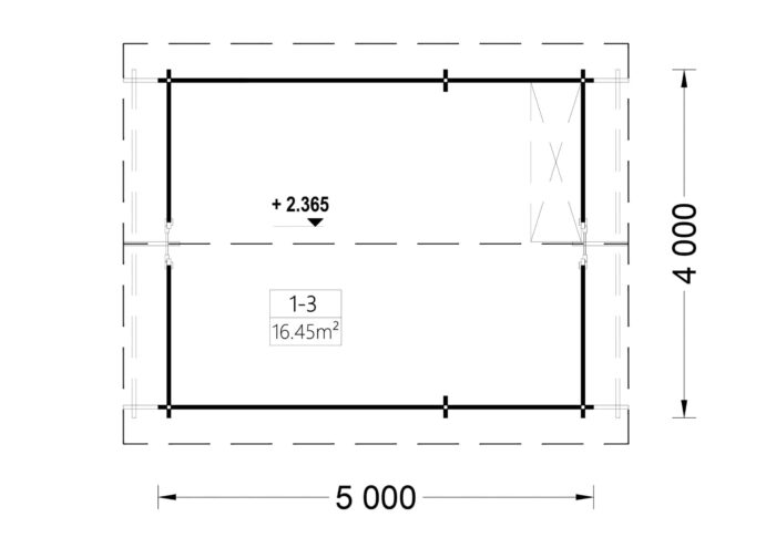 Blockbohlenhaus mit Schlafboden DORNBIRN (44 mm), 20 m² + 16 m²