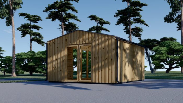 Gartenhaus TAURUS (44mm + Holzverschalung ), 4x4m, 12m²