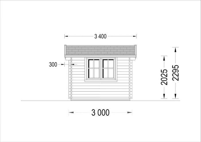 Gartenhaus ADRIA (44 mm), 3x3 m, 9 m²