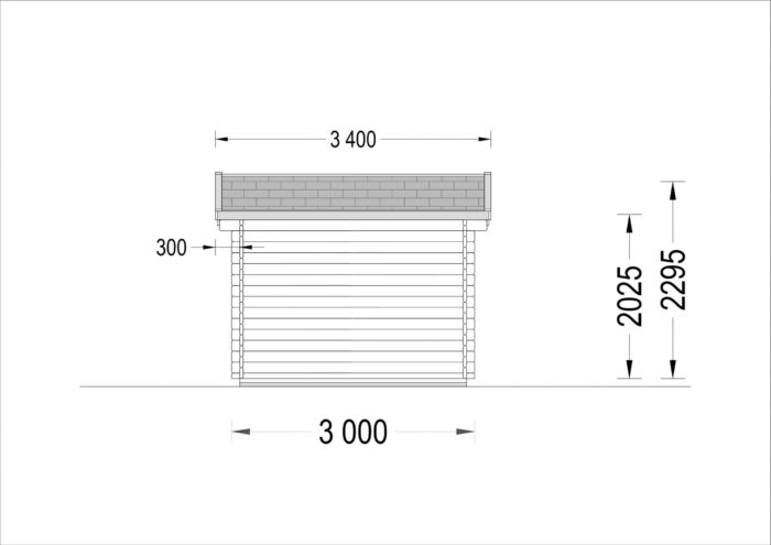 Gartenhaus ADRIA (44 mm), 3x3 m, 9 m²