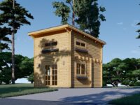 Blockbohlenhaus mit Schlafboden DORNBIRN (44 mm), 20 m² + 16 m² mit Pultdach