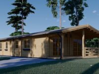 Blockbohlenhaus GOSAU (44 + 44 mm), 6x15 m, 90 m²