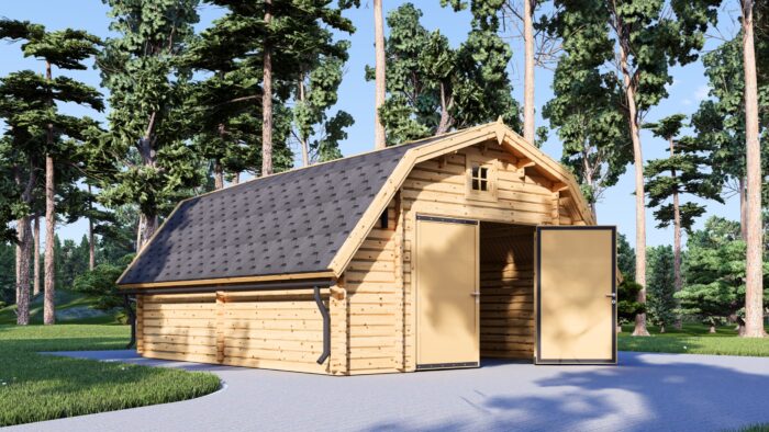 Holzgarage Kansas (44mm), 5x6m, 30m²