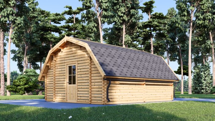 Holzgarage Kansas (44mm), 5x6m, 30m²