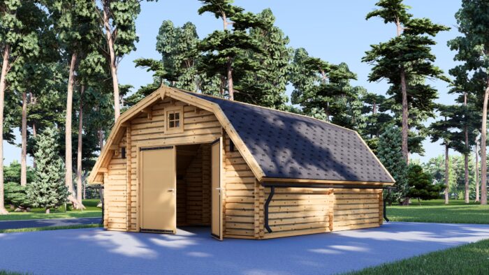 Holzgarage Kansas (44mm), 5x6m, 30m²