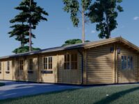 Blockbohlenhaus BOZEN (44 + 44mm), 15x6m, 90m² Isoliert