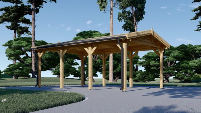 Carport aus Holz CLASSIC, 3x6 m, 18 m²