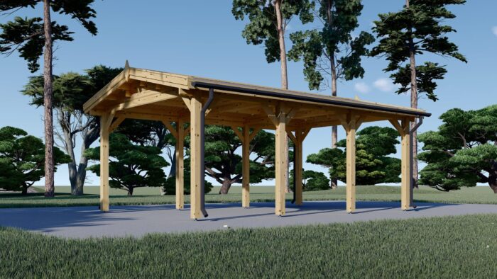 Carport aus Holz CLASSIC, 3x6 m, 18 m²