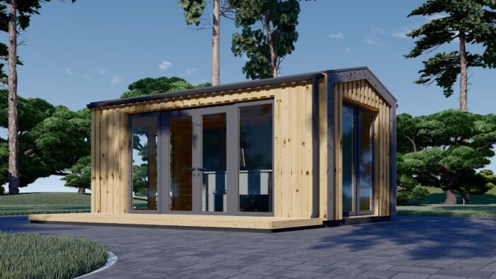 Gartenhaus ERMONES (34mm + Holzverschalung), 5x3m, 15m²