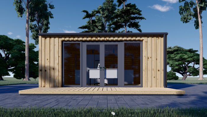 Gartenhaus ERMONES (34mm + Holzverschalung), 5x4m, 20m²