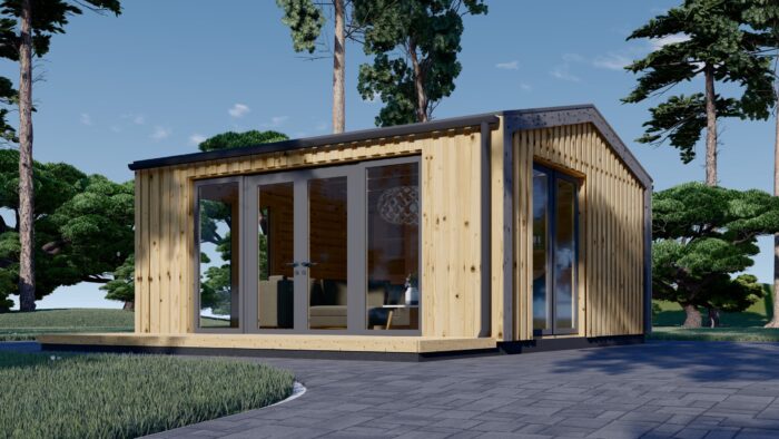 Gartenhaus ERMONES (34mm + Holzverschalung), 5x5m, 25m²